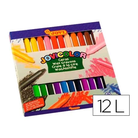 Jovi Lapices cera jovicolor caja de 12 unidades colores surtidos