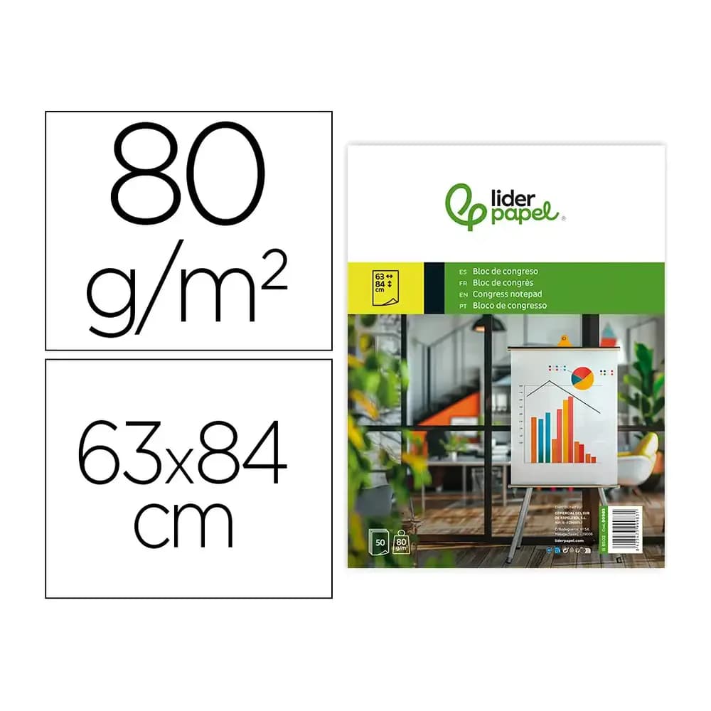 Liderpapel Bloc congreso liderpapel liso 630x840 mm 50 hojas 80g/m2