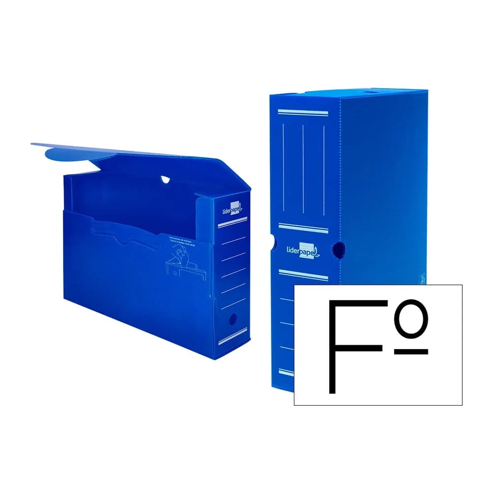 Liderpapel Caja archivo definitivo plastico liderpapel lomo 100 mm 360x100x260 mm
