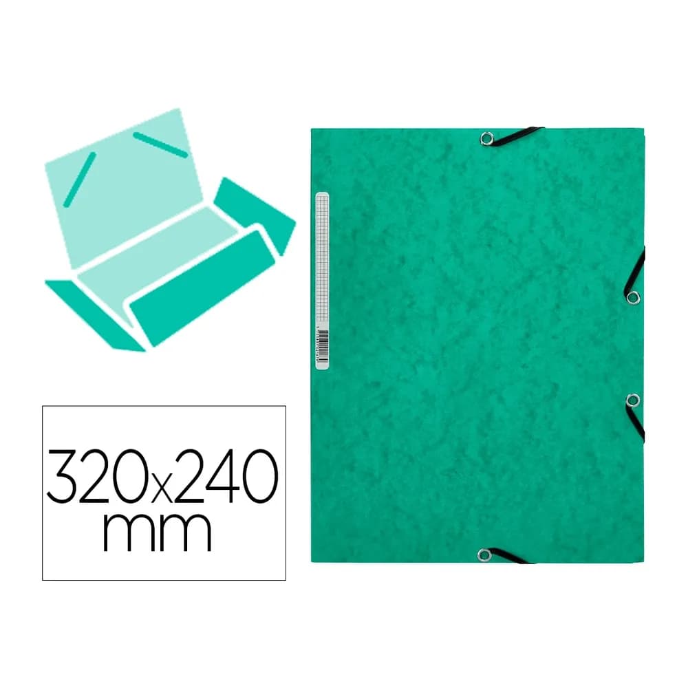 Q-connect Carpeta q-connect gomas kf02168 carton simil-prespan solapas 320x243 mm verde