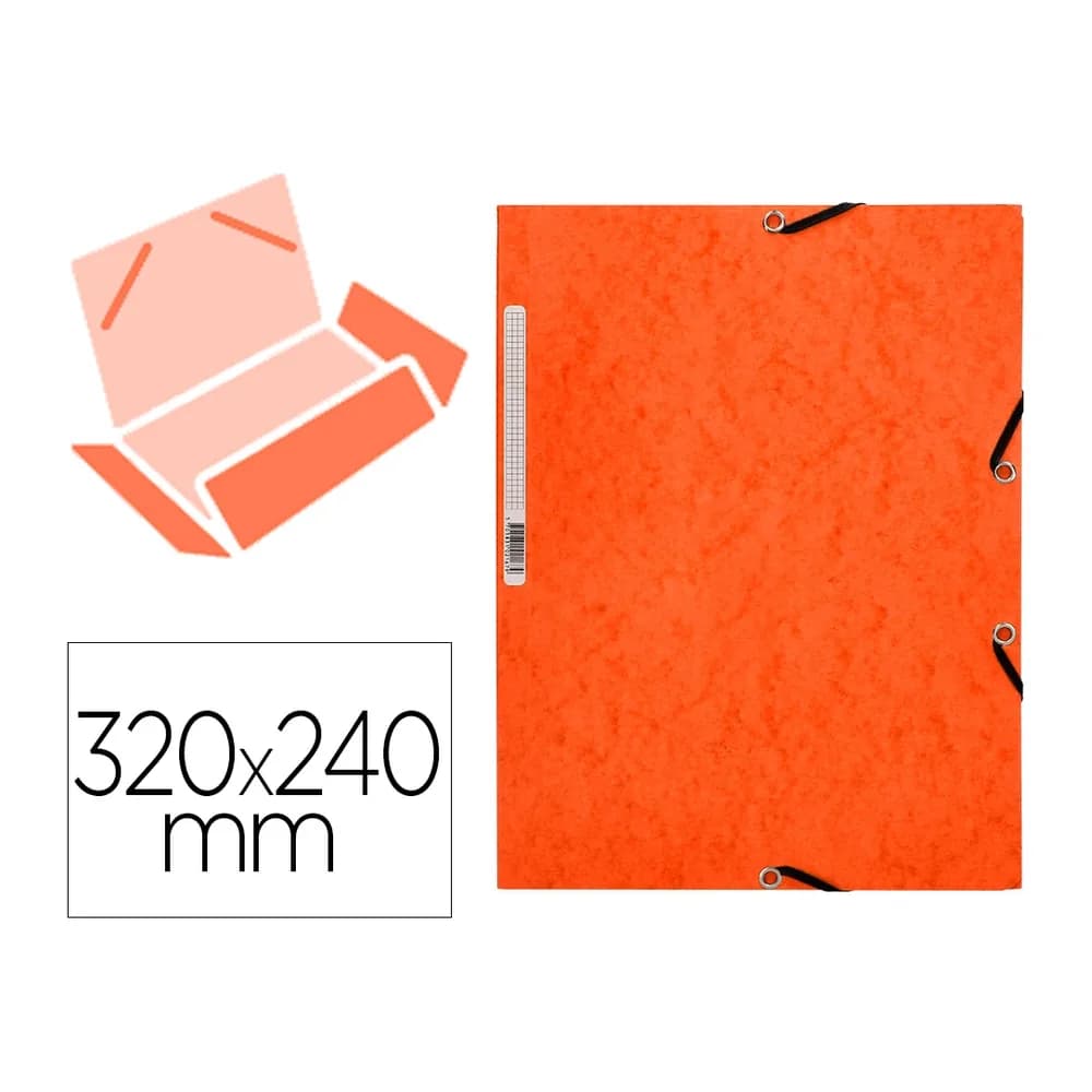 Q-connect Carpeta q-connect gomas kf02170 carton simil-prespan solapas 320x243 mm naranja
