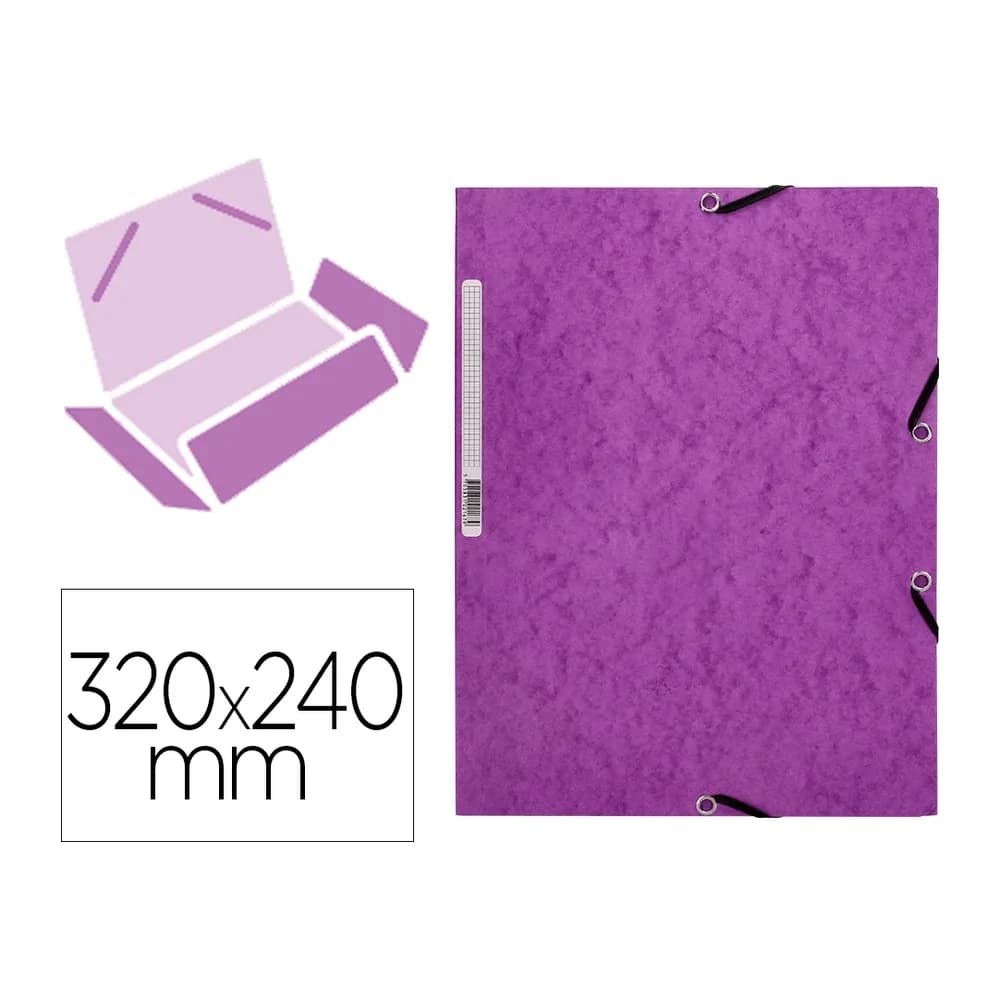 Q-connect Carpeta q-connect gomas kf02171 carton simil-prespan solapas 320x243 mm violeta