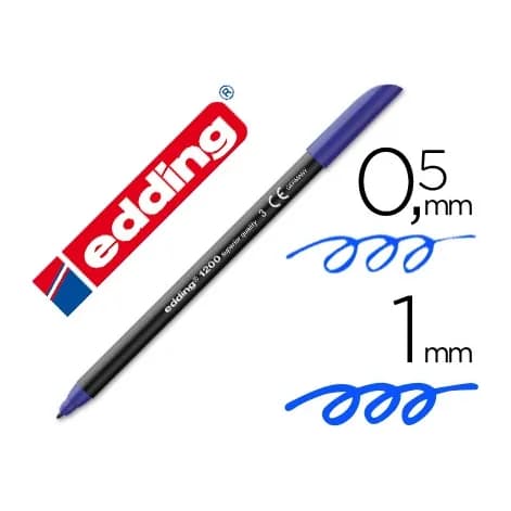 Edding Rotulador edding punta fibra 1200 azul n.3 punta redonda 0.5 mm