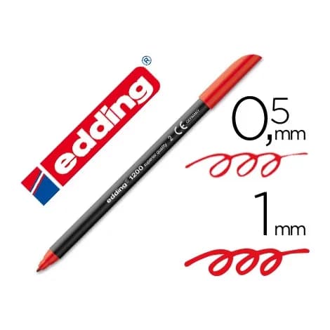 Edding Rotulador edding punta fibra 1200 rojo n.2 punta redonda 0.5 mm