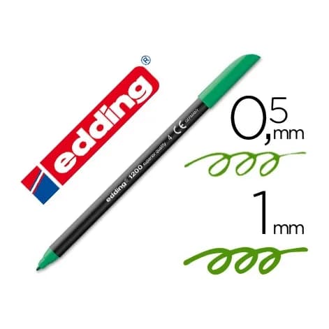 Edding Rotulador edding punta fibra 1200 verde n.4 punta redonda 0.5 mm