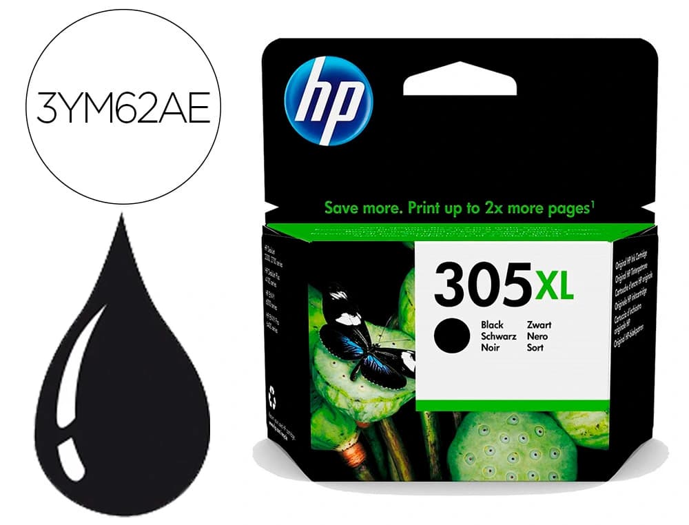 Hp Ink-jet hp 305xl deskjet 1210 / 1212 / 1255 / 2732 / 2752 / 4155 / 4158 envy 6020 / 6052 /6055 / 6420 negro 240