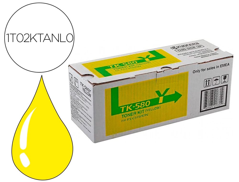 Kyocera Toner kyocera -mita fs-c5150dn p6021cdn amarillo tk-580y