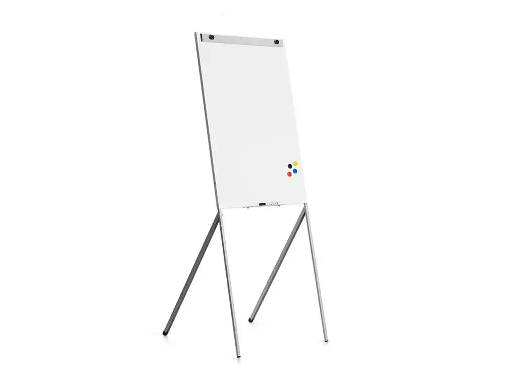Rocada Pizarra blanca rocada para conferencias lacada magnetica metalica con brazo extensible lateral para 2 hojas 68x104 cm