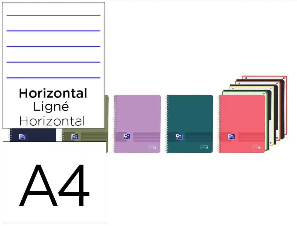 Oxford Cuaderno espiral Oxford europeanbook 4 live&go tapa plástico DIN A4+ 120 hojas horizontal con separadores