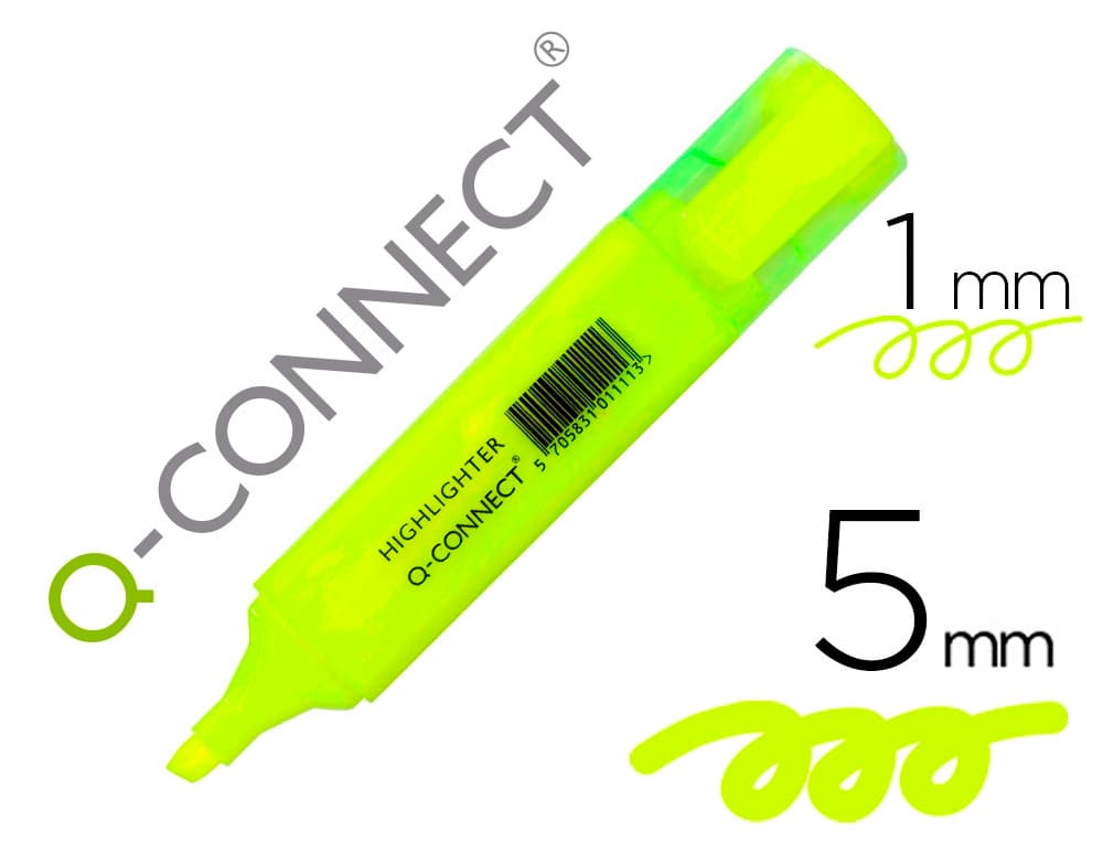 Q-connect Rotulador q-connect fluorescente punta biselada