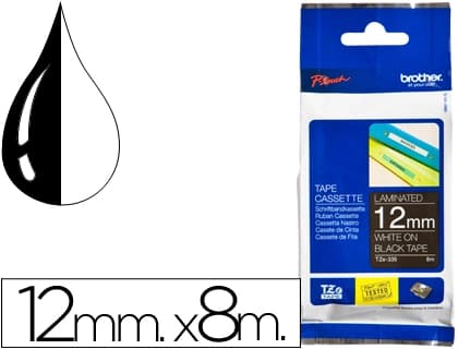 Brother Cinta brother tze335 negro-blanco 12mm longitud 8 m
