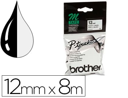 Brother Cinta brother mk-231 blanco-negro 12mm longitud 8 m