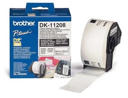 Brother Etiqueta adhesiva brother dk11208 -tamaño 38x90 mm para impresoras de etiquetas ql -400 etiquetas-