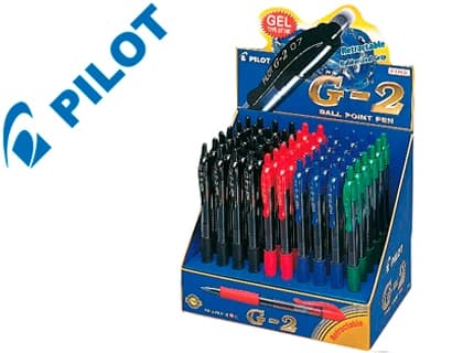 Pilot Boligrafo pilot g-2 tinta gel retractil sujecion de caucho expositor de 60 unidades