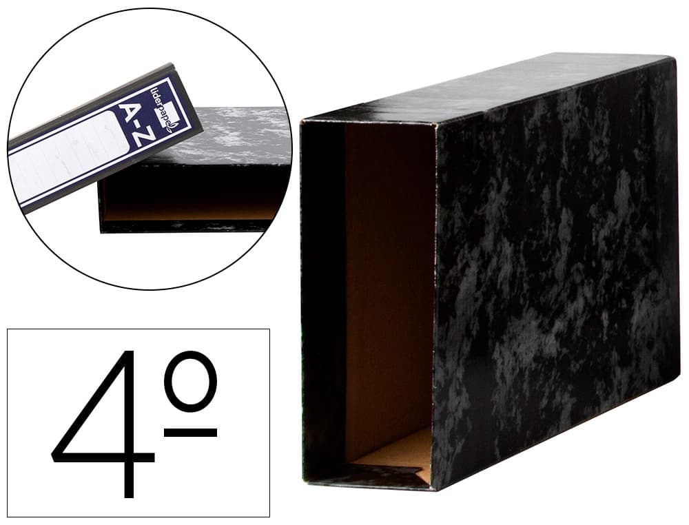 Liderpapel Caja archivador liderpapel classic blue cuarto apaisado negra