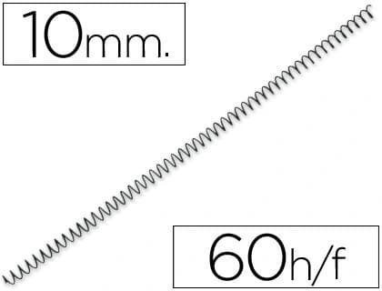Yosan Espiral metalico yosan negro paso 64 5:1 10 mm calibre 1,00 mm