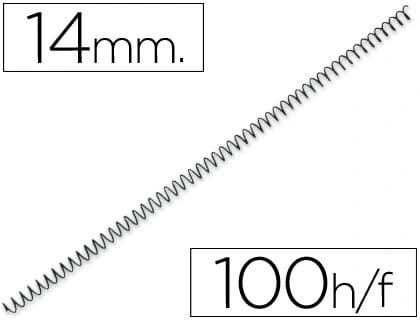 Yosan Espiral metalico yosan negro paso 64 5:1 14 mm calibre 1,00 mm