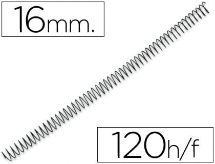 Yosan Espiral metalico yosan negro paso 64 5:1 16 mm calibre 1,20 mm