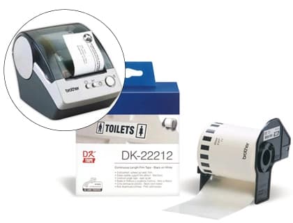 Brother Etiqueta brother dk22212 cinta plastica continua adhesiva blanca 62x15,24 m