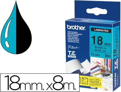 Brother Cinta brother tze541 azul-negro 18mm longitud 8 m