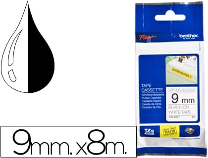 Brother Cinta brother tze-s221 blanco-negro 9mm longitud 8 m superadhesiva