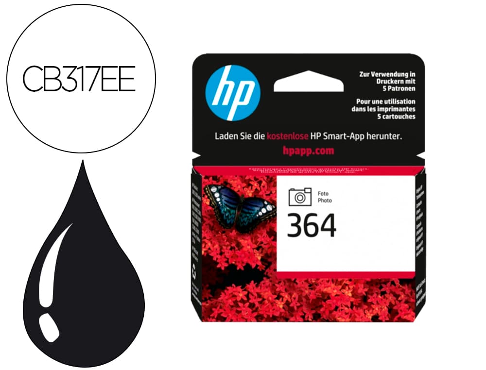 Hp Ink-jet hp 364 negro especial foto photosmart premium-c309a/series c5300 / c6300 / b8500 / d5400 130pag 10x15