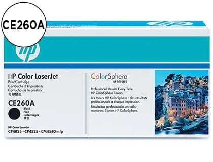 Hp Toner hp color laserjet cp4025/cp4525 -ce260a- negro 8.500 pags