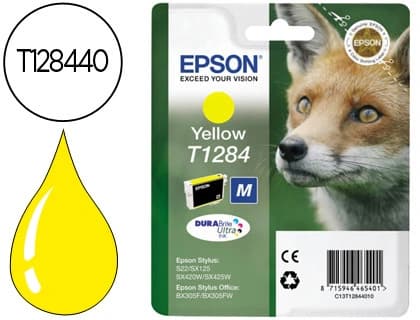 Epson Ink-jet epson t1284 amarillo sx125 / sx420w / 425w / office bx305f -capacidad