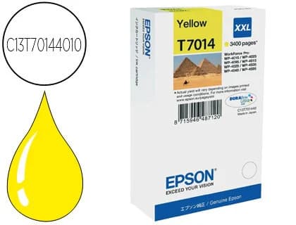 Epson Ink-jet epson stylus t7014 amarillo xl wp-4000 4500 capacidad 3400 pag
