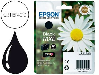 Epson Ink-jet epson t18xl negro expression home xp-102 xp-205 xp-305 xp-405 capacidad 470 pag