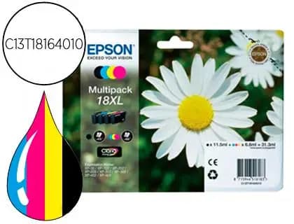 Epson Ink-jet epson multipack t18xl negro amarillo cian y magenta xp-102 xp-205 xp-305 xp-405 capacidad 470 pag