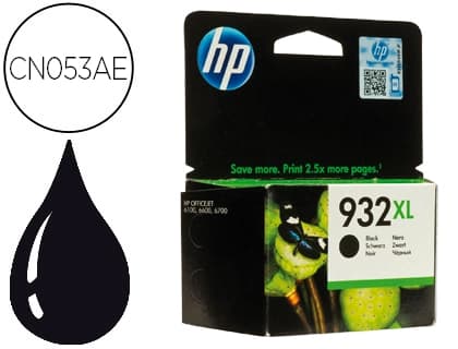 Hp Ink-jet hp 932xl negro cn053ae officejet 6100/6600 capacidad 1000 pag