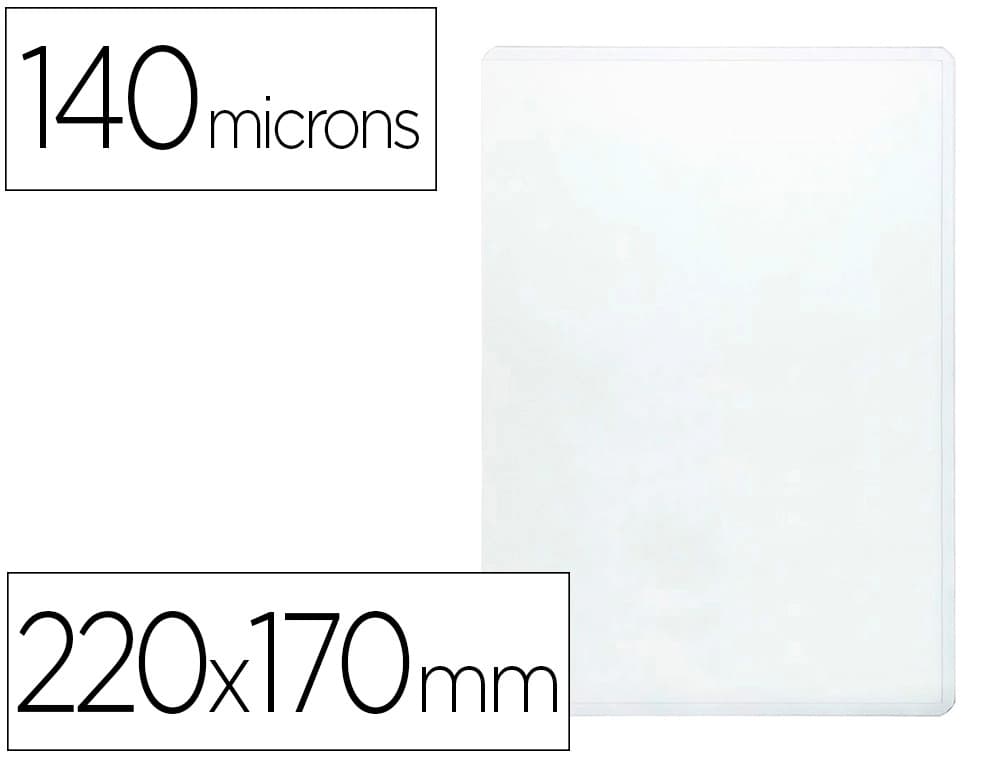 Q-connect Funda portacarnet q-connect cuarto 140 micras pvc transparente 220x170mm