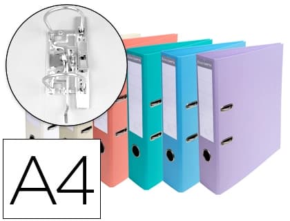 Exacompta Archivador de palanca exacompta carton forrado pvc din a4 colores pasteles surtidos lomo 70 mm con