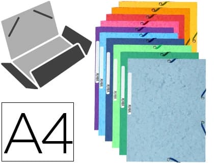 Exacompta Carpeta exacompta gomas cartulina lustrada tres solapas din a4 colores surtidos