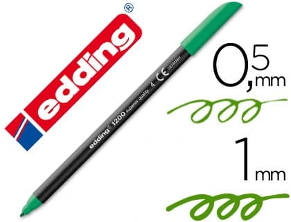 Edding Rotulador edding punta fibra 1200 verde n.4 punta redonda 0.5 mm