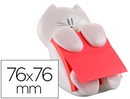 Post-it Soporte bloc de notas adhesivas quita y pon Post-it z note gato 76x76 mm