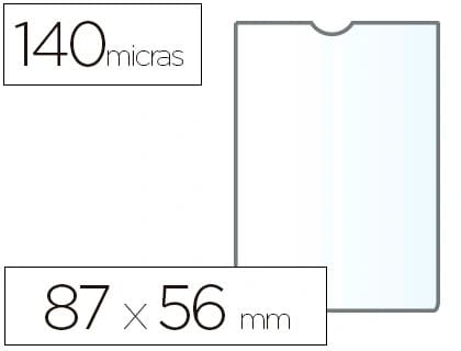Esselte Funda portadocumento esselte plastico transparente 140 micras tamaño 87x56 mm