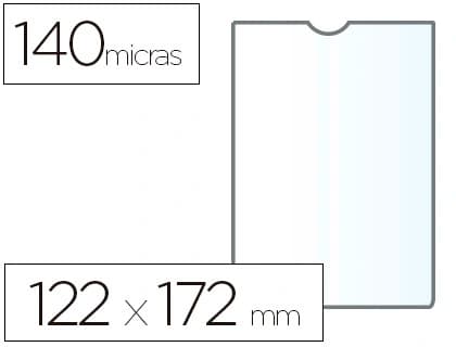 Esselte Funda portadocumento esselte transparente plastico 140 micras tamaño 122x172 mm