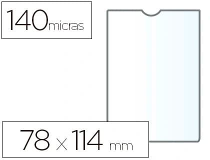 Esselte Funda portadocumento esselte plastico transparente 140 micras tamaño 78x114 mm