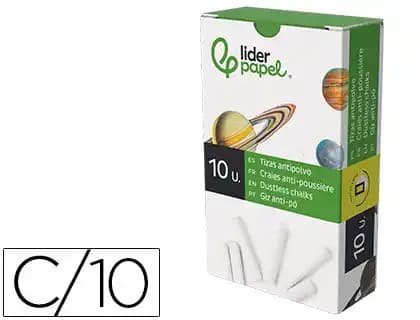 Liderpapel Tiza blanca antipolvo liderpapel caja de 10 unidades
