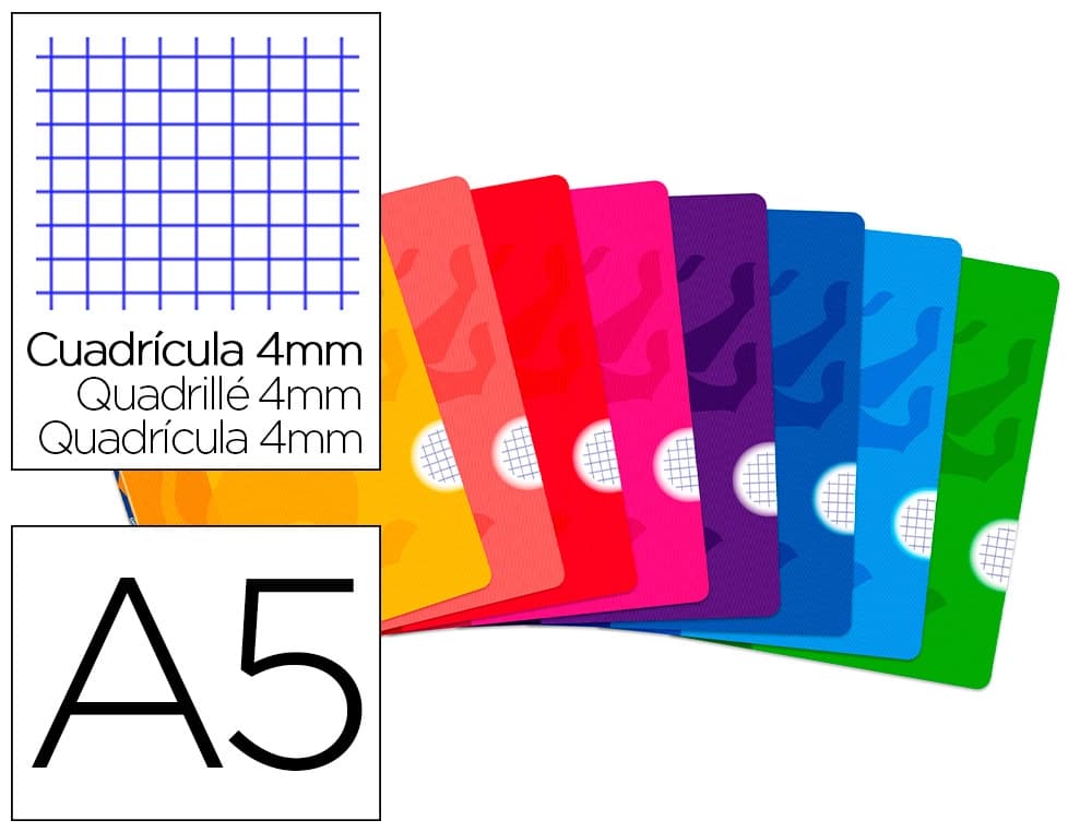 Oxford Libreta escolar Oxford tapa flexible optik paper openflex 48 hojas DIN A5 cuadro 4 mm colores surtidos