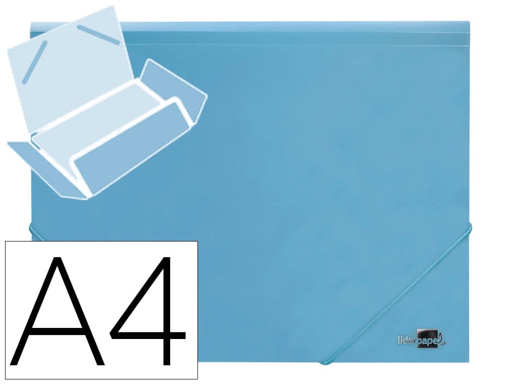 Carpeta liderpapel gomas tres solapas polipropileno color opaco