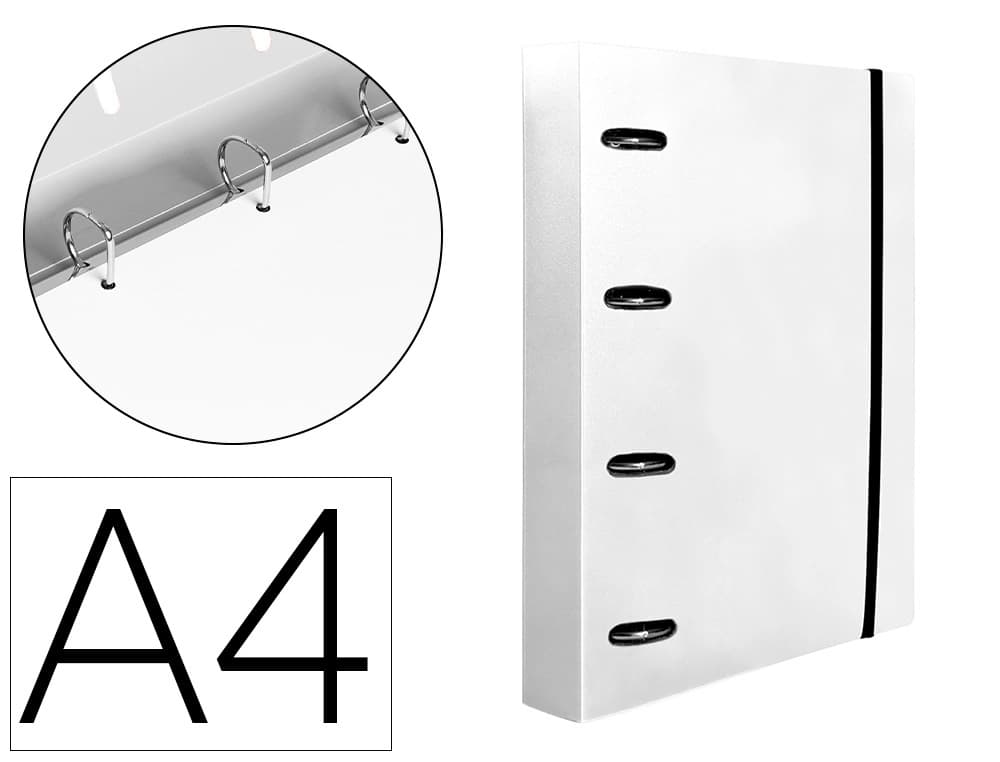 Carpeta con recambio liderpapel a4 cuadro 5mm 100 hojas 80g polipropileno 4 anillas 40mm manzana