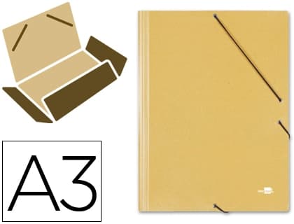 Liderpapel Carpeta liderpapel gomas tres solapas carton prespan a3 · Amarillo