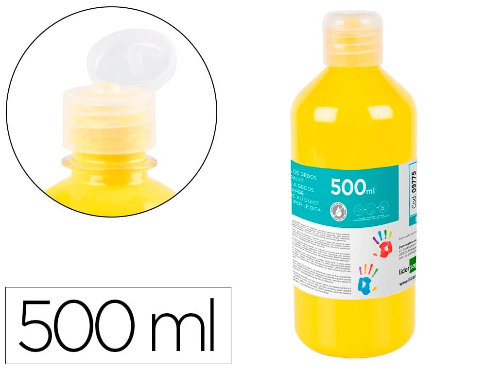 Pintura dedos liderpapel botella de 500 ml