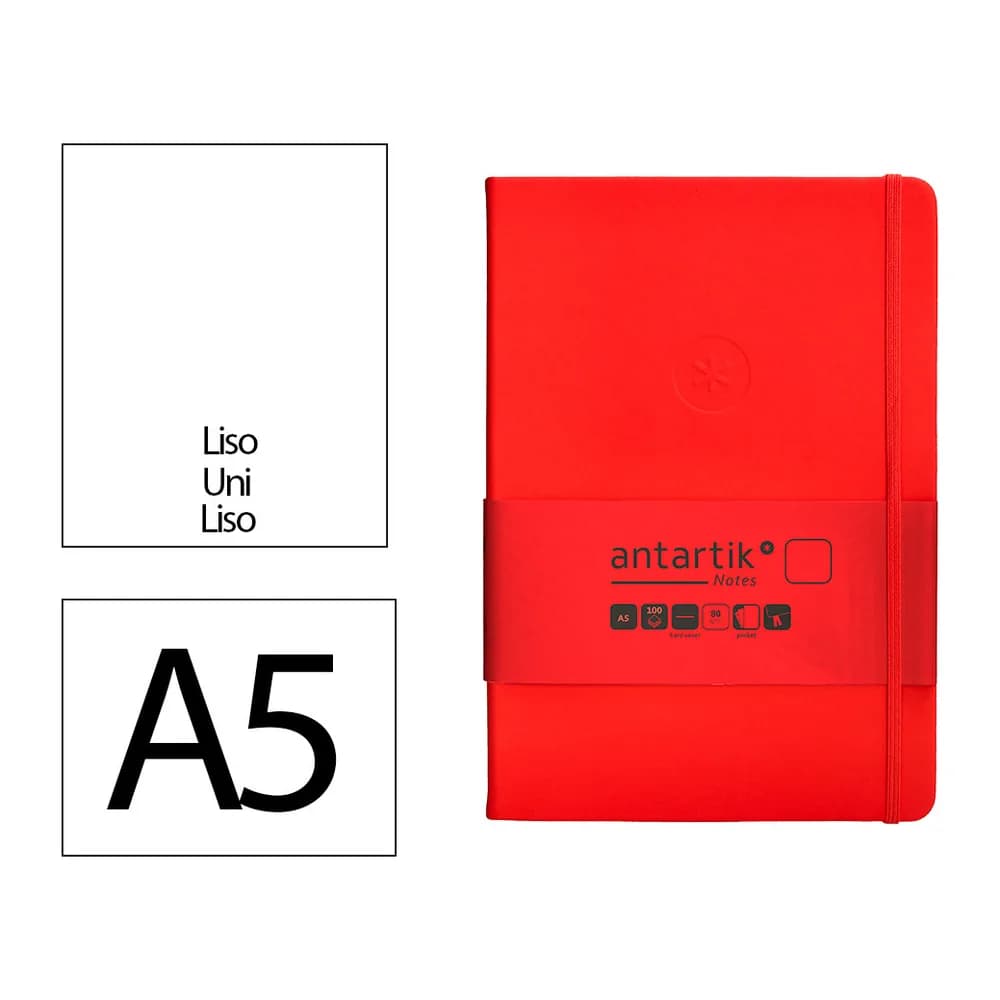 Antartik Cuaderno con gomilla antartik notes tapa dura a5 hojas lisas 100 hojas 80 gr fsc