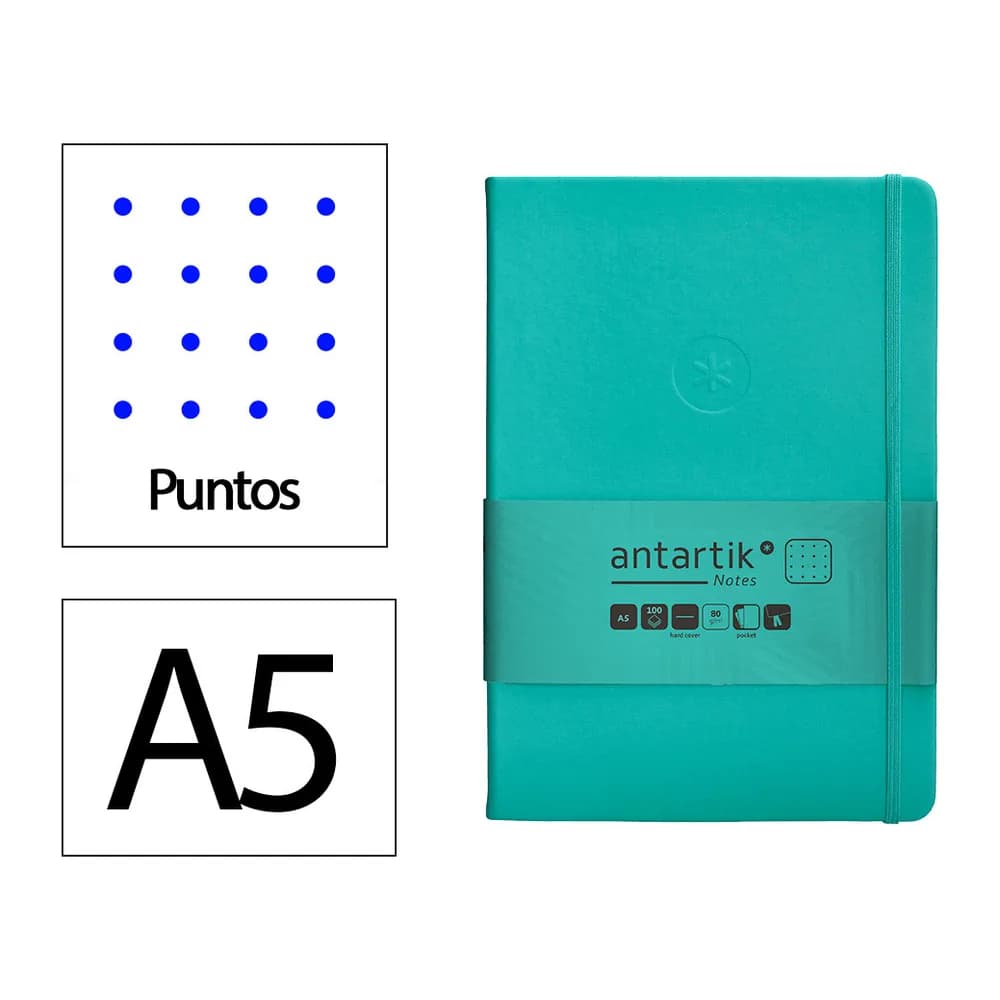 Antartik Cuaderno con gomilla antartik notes tapa dura a5 hojas puntos 100 hojas 80 gr fsc