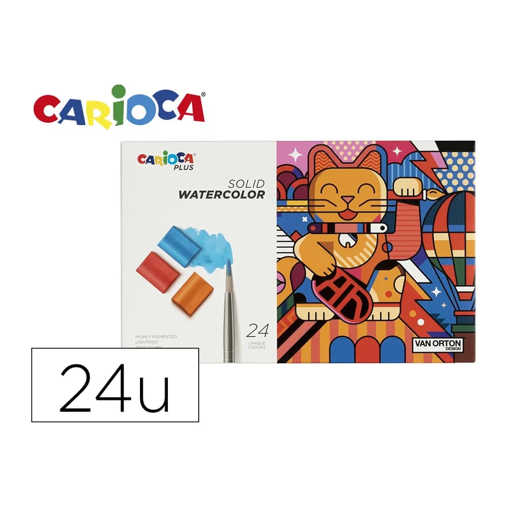 Carioca Acuarela carioca plus caja de 24 unidades colores surtidos