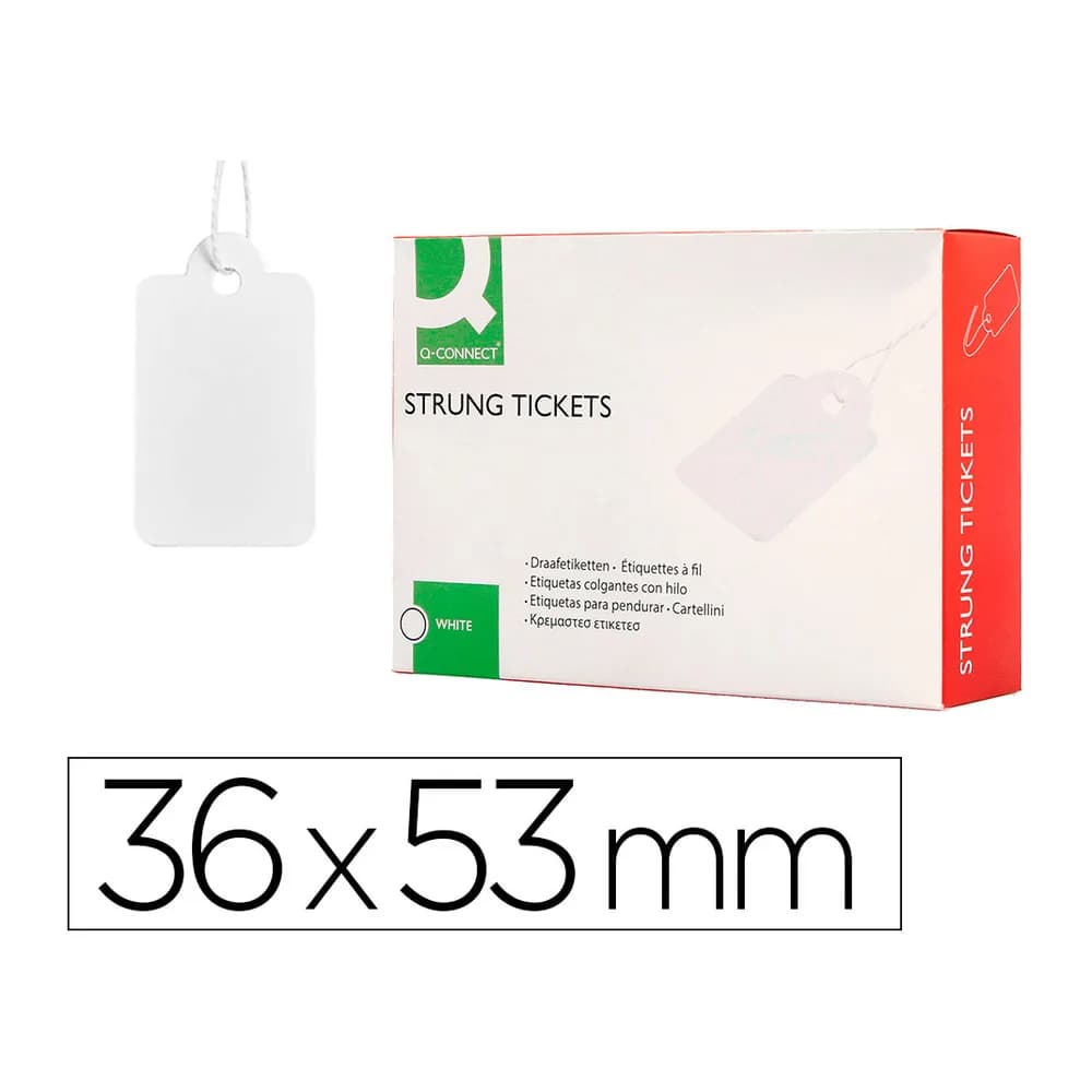 Q-connect Etiquetas colgantes q-connect 36x53 mm caja de 500 unidades